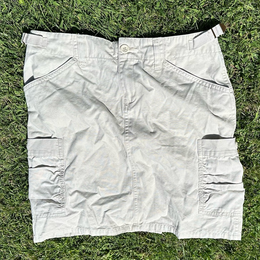 cream white cargo skirt